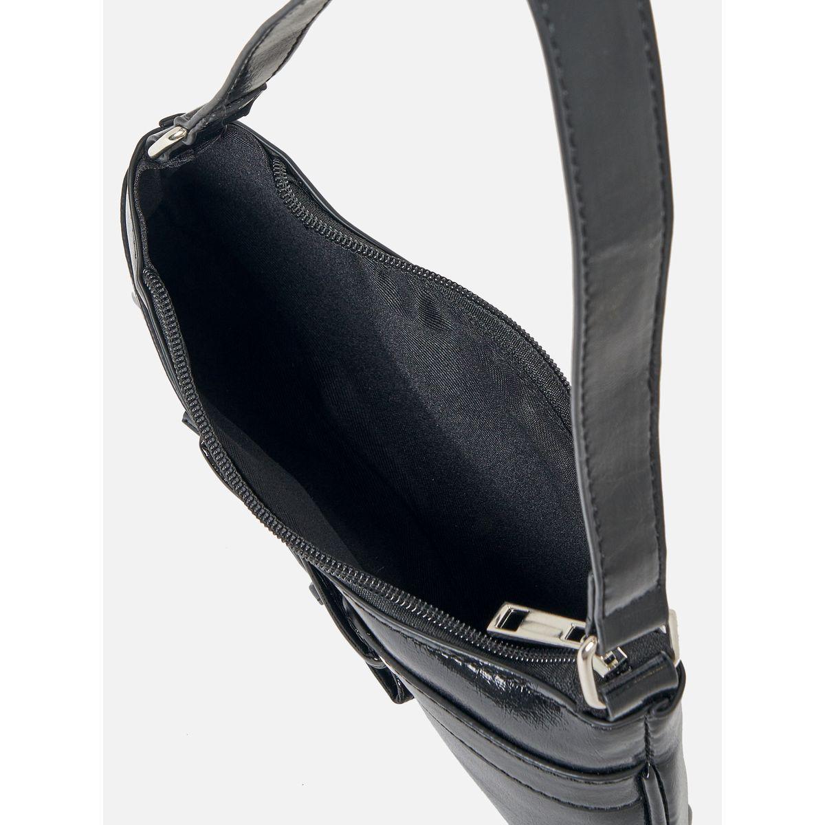 Styli Tie-Up Detail Patent Shoulder Bag-women-bagsandwallets-handbags-image-4