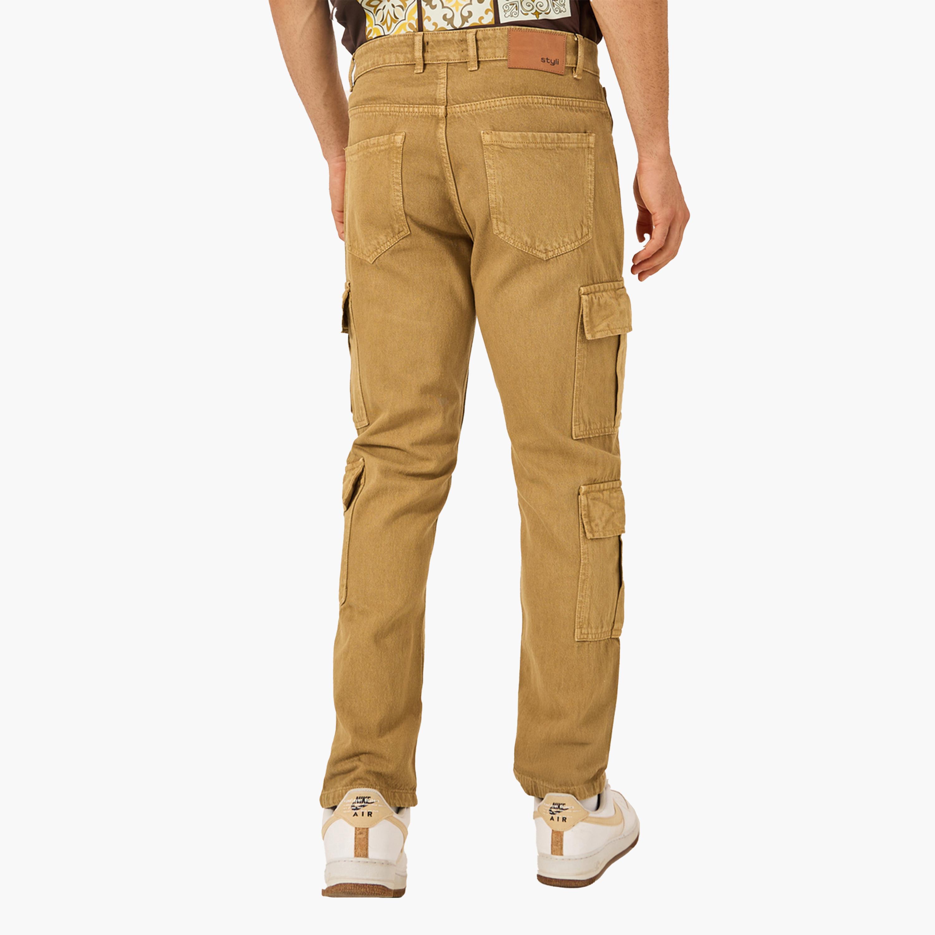 Styli Overdyed Mid Wash Cargo Bootcut Jeans-men-clothing-bottoms-jeans-image-4