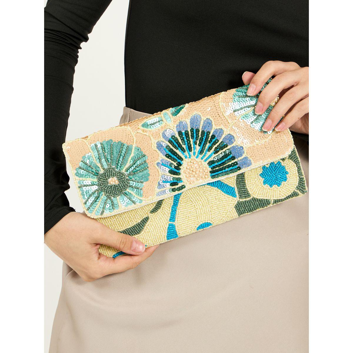Floral Embellished Flap Over Clutch-women-bagsandwallets-handbags-image-2