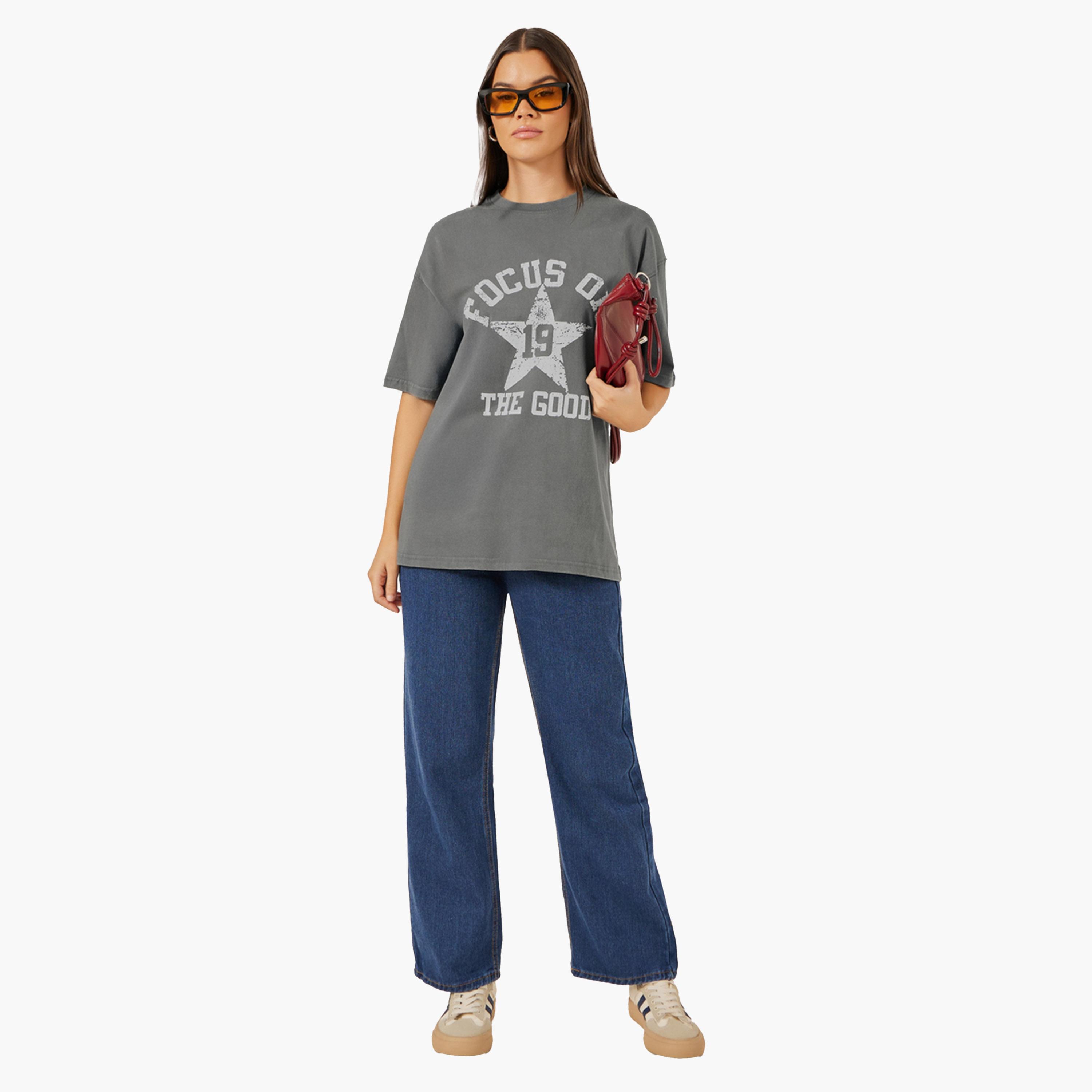 Styli Slogan Printed Acid Washed Oversized T-Shirtâ€‹-women-clothing-tshirts-image-3