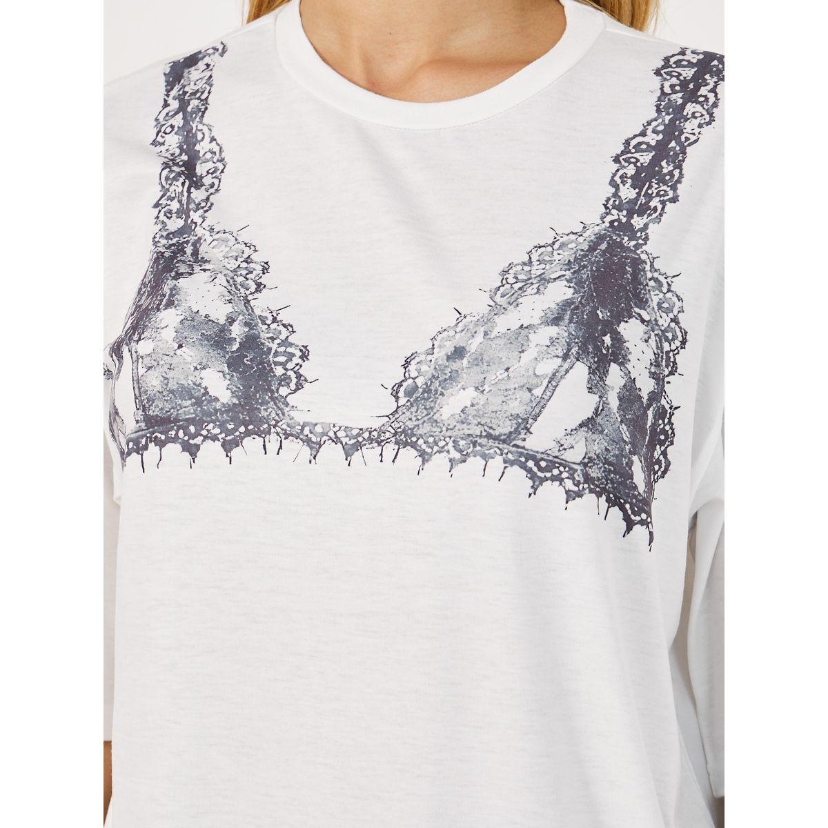 تيشيرت فضفاض بطبعة جرافيك وياقة دائرية-women-clothing-tshirts-image-3