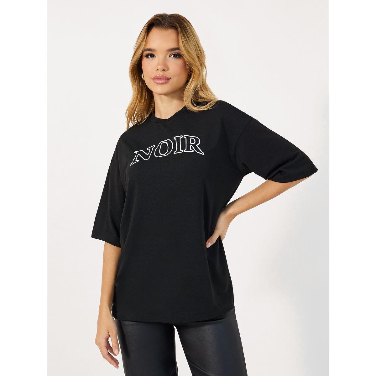 Styli Slogan Print Round Neck Oversized T-Shirt-women-clothing-tshirts-image-1