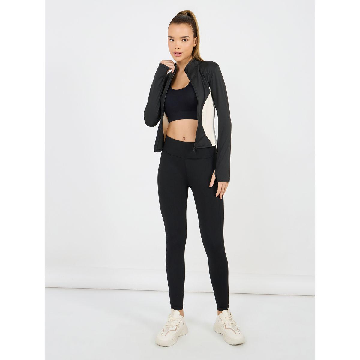 Styli Active Color Block Thumbhole Detail Zip Up Jacket-women-clothing-sportswearandactivewear-coatsandjackets-jackets-image-2