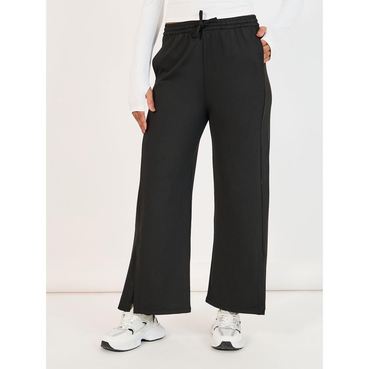 بنطال بأرجل مستقيمة وخصر مطاطي مع رباط-women-clothing-sportswearandactivewear-bottoms-image-2