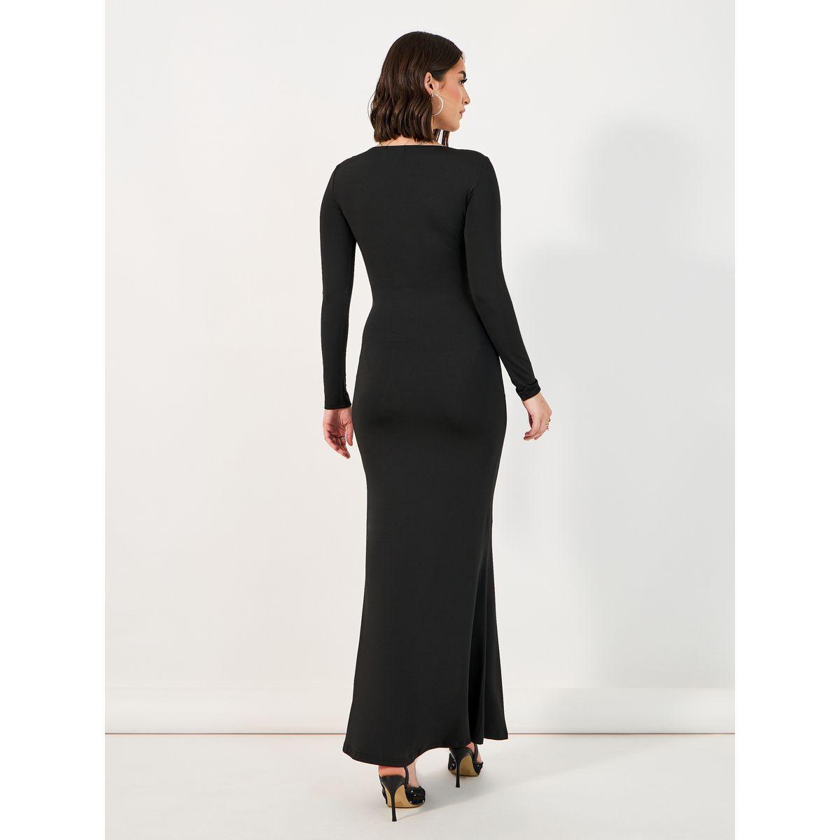 فستان طويل ضيق بتفاصيل مُجمعة-women-clothing-dresses-image-6
