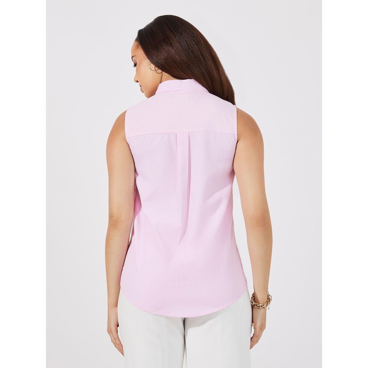 بلوزة مخططة بلا أكمام مع أزرار-women-clothing-shirtsandblouses-shirts-image-5