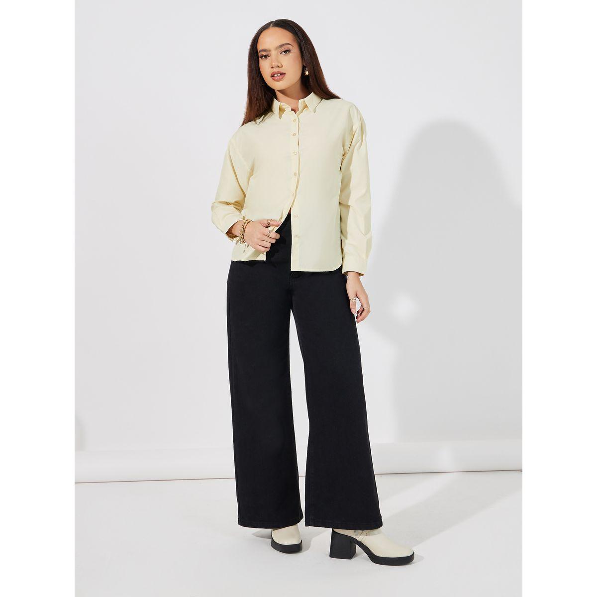 Styli Solid Regular Fit Collared Shirt-women-clothing-shirtsandblouses-shirts-image-2