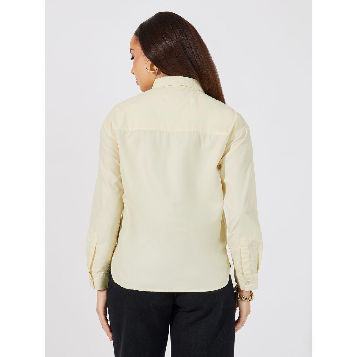 Styli Solid Regular Fit Collared Shirt-women-clothing-shirtsandblouses-shirts-image-4