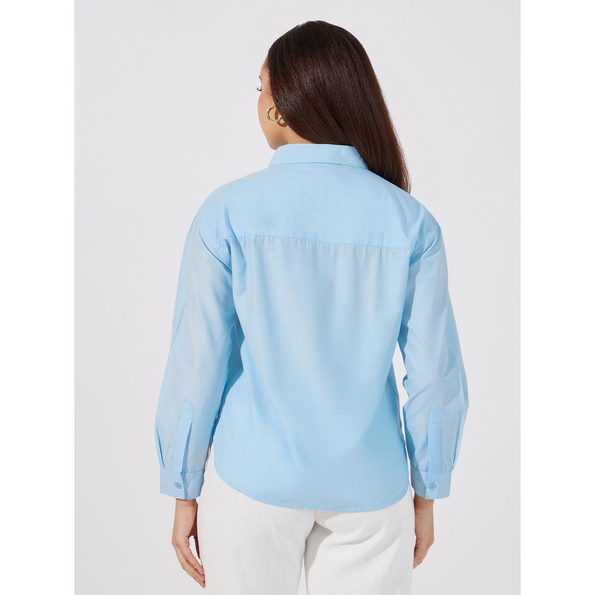 Styli Solid Regular Fit Collared Shirt-women-clothing-shirtsandblouses-shirts-image-4