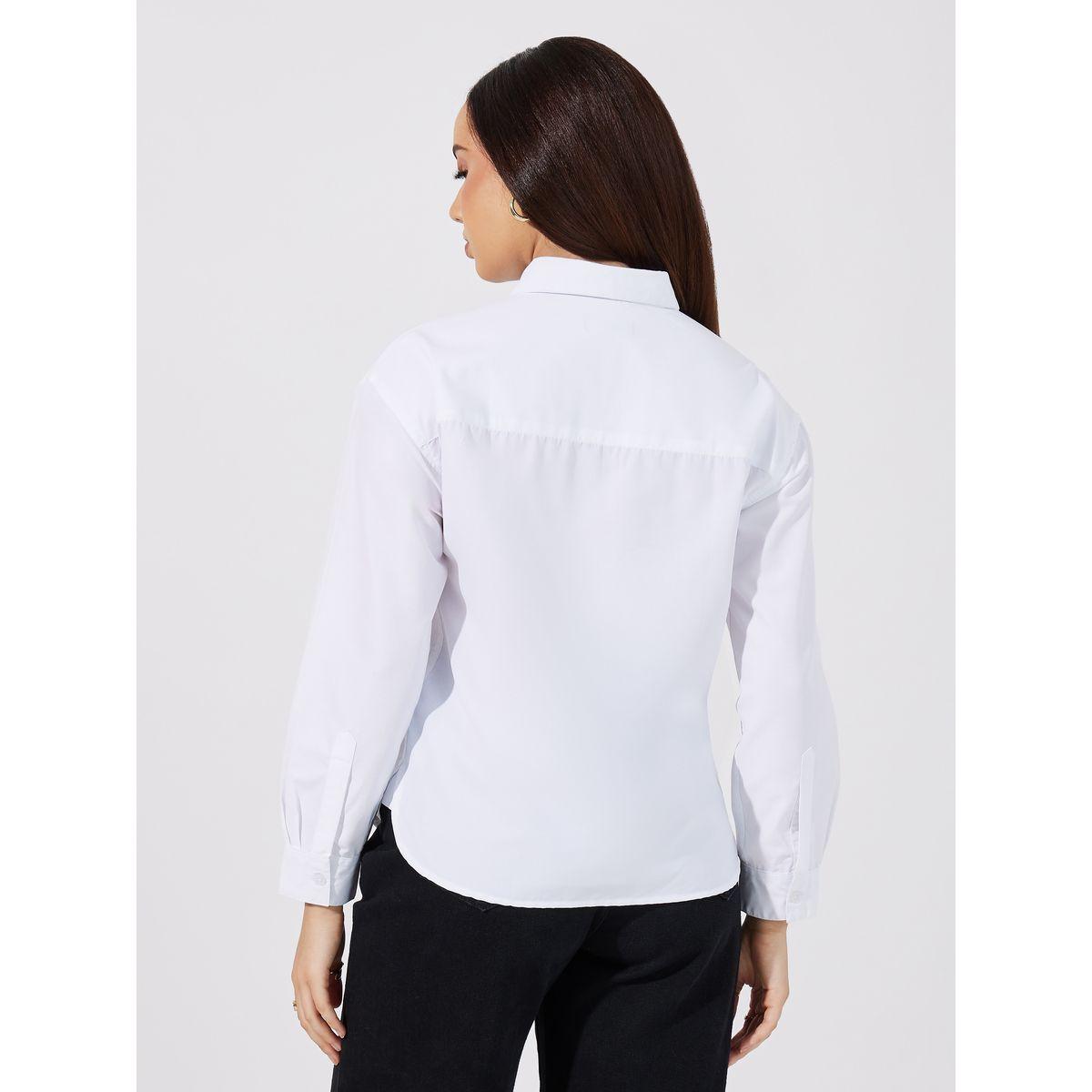 Styli Solid Regular Fit Collared Shirt-women-clothing-shirtsandblouses-shirts-image-4