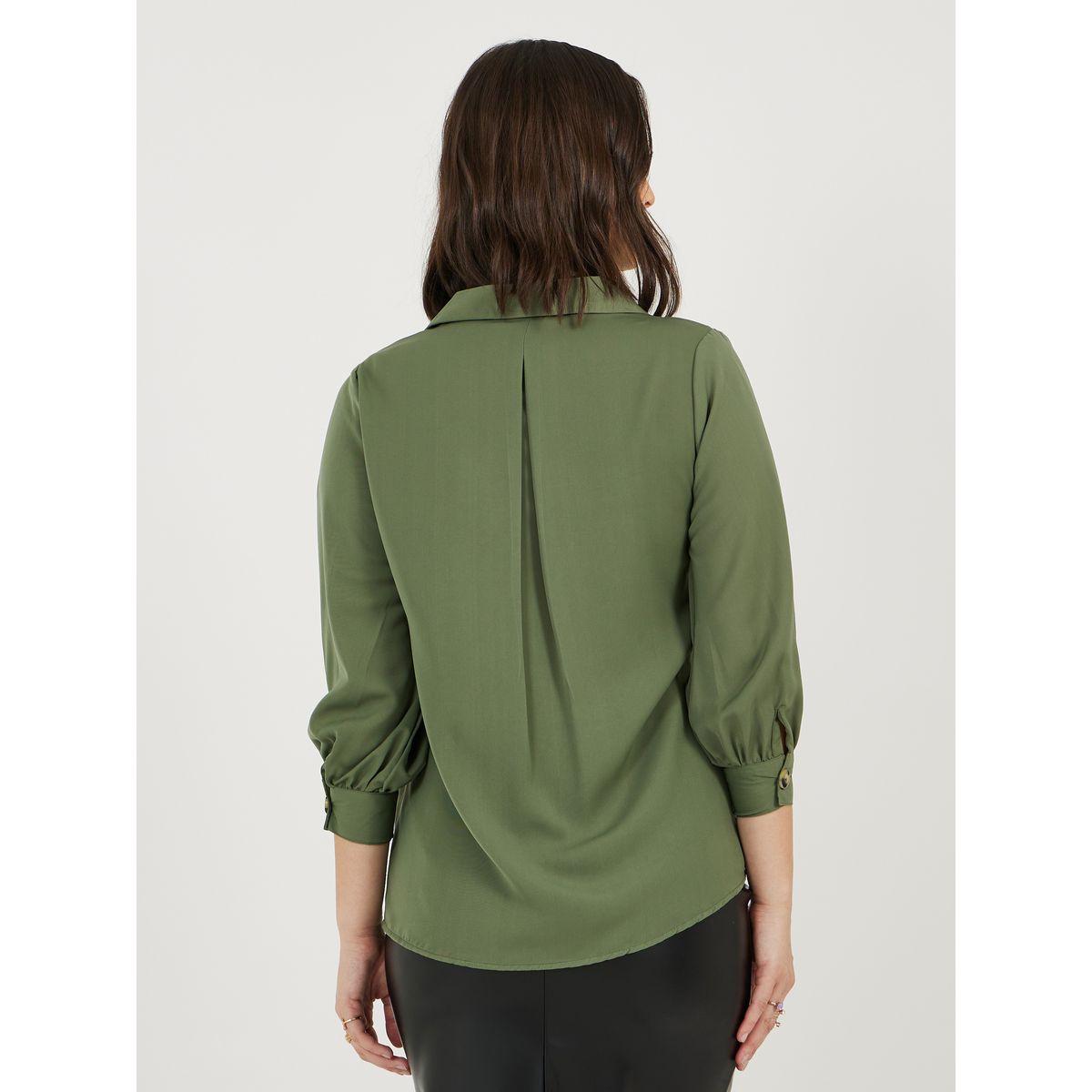 Styli Solid Relaxed Fit Notch Collar Shirt-women-clothing-shirtsandblouses-shirts-image-4