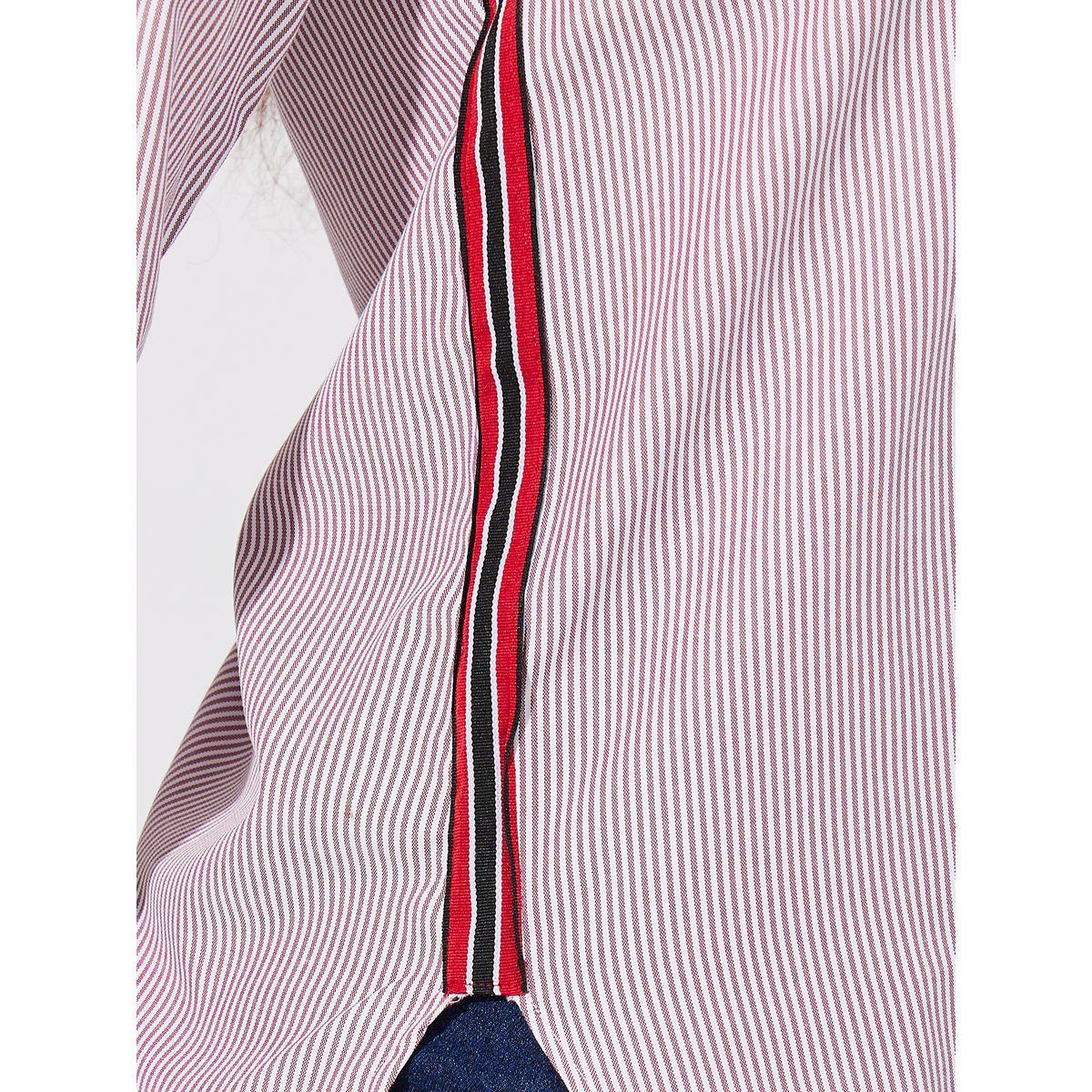 Styli Striped Regular Fit Shirt with Side Tape Detail-women-clothing-shirtsandblouses-shirts-image-4