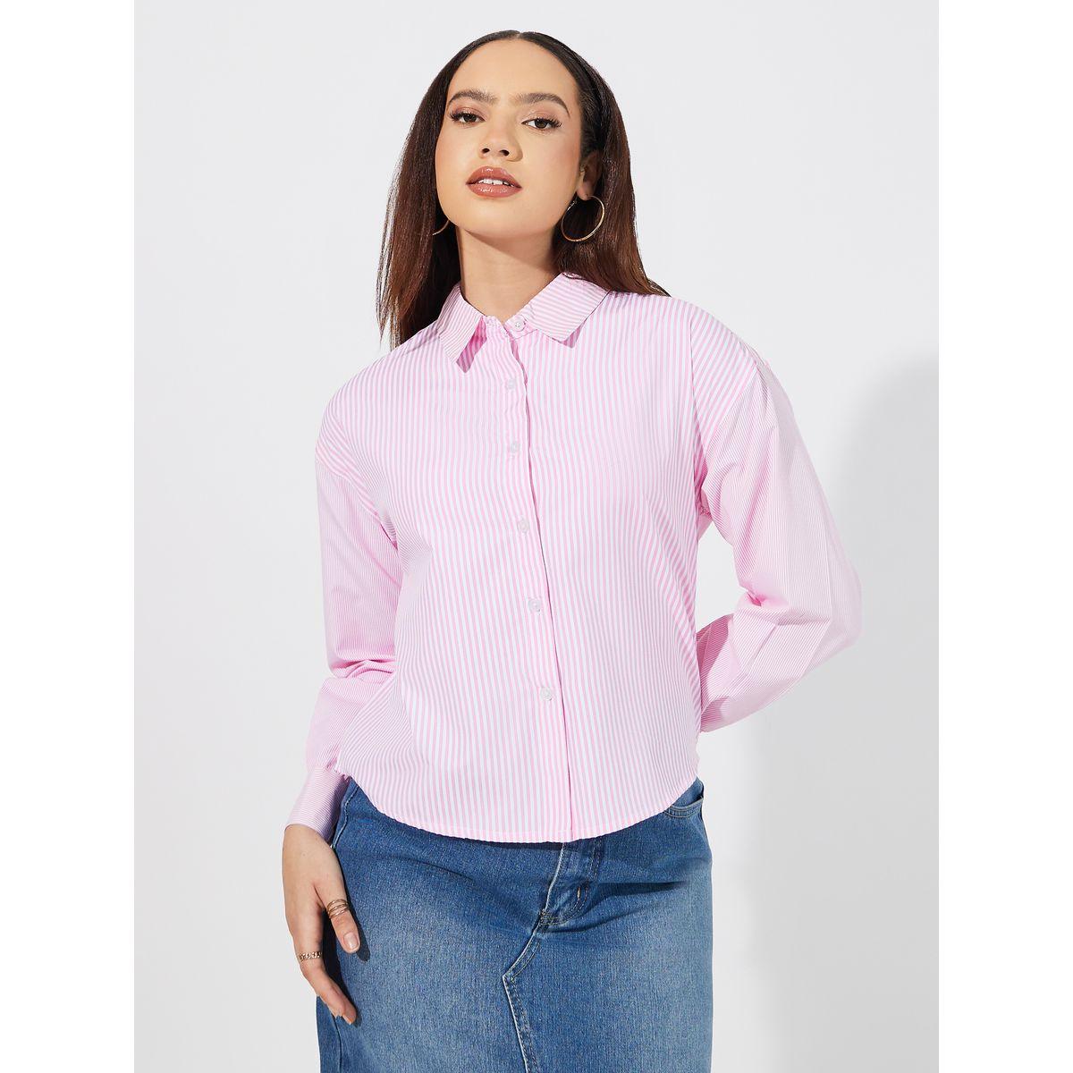 Styli Striped Regular Fit Collared Shirt-women-clothing-shirtsandblouses-shirts-image-3