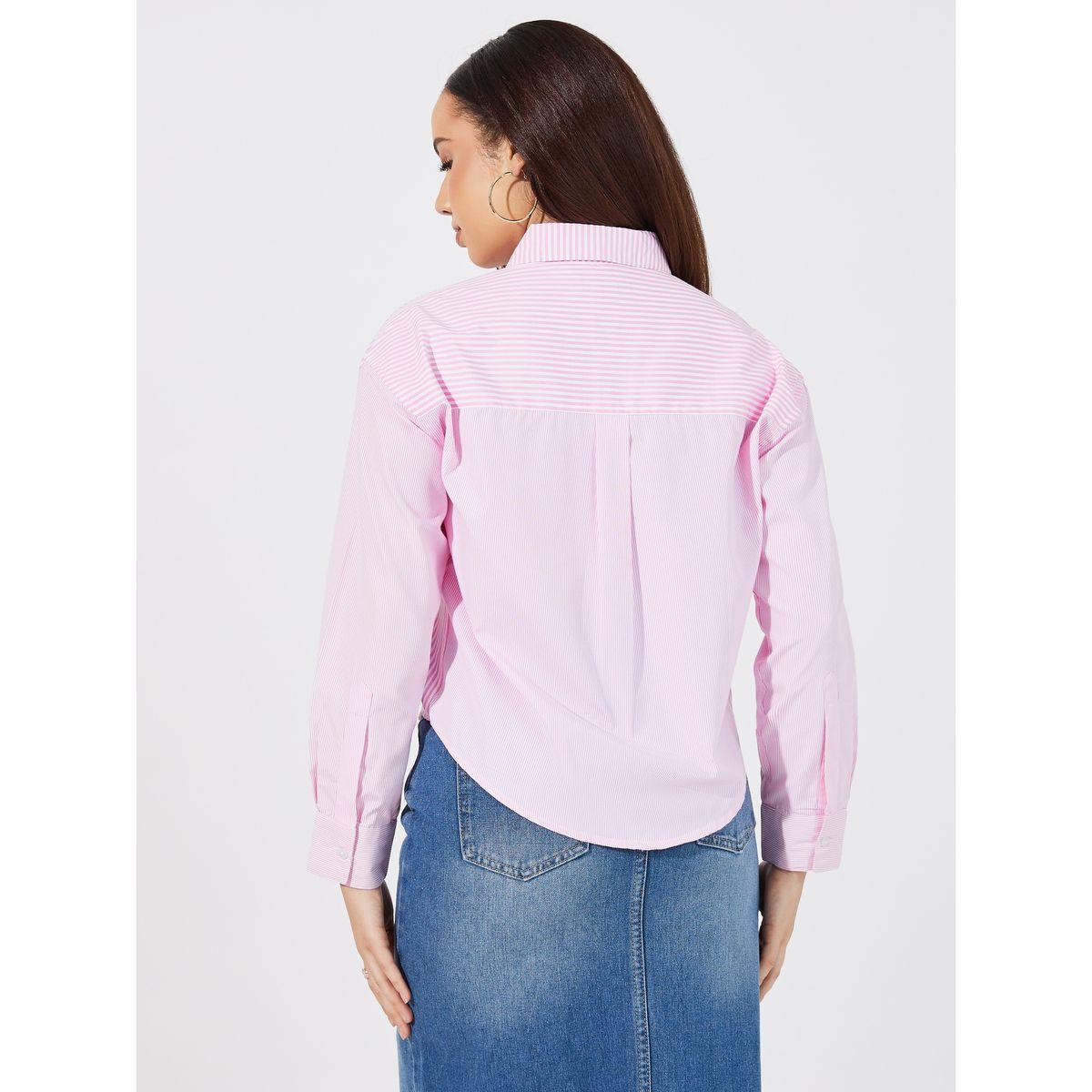 Styli Striped Regular Fit Collared Shirt-women-clothing-shirtsandblouses-shirts-image-5