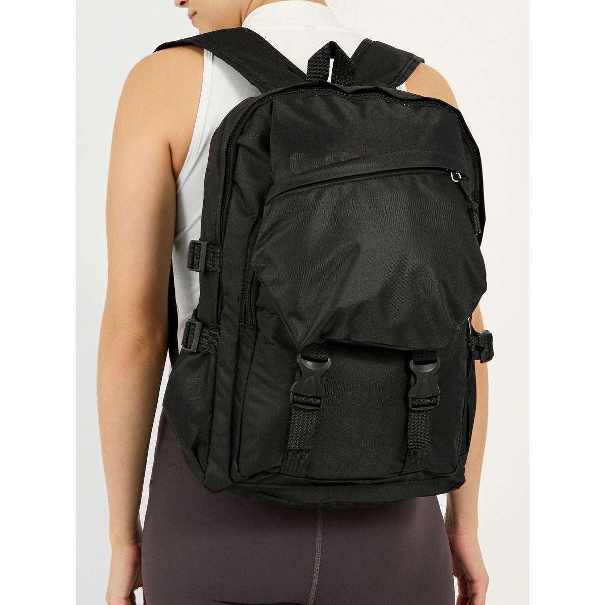 Styli Front Zip Pocket Backpack with Buckle Strap-men-bags-image-2