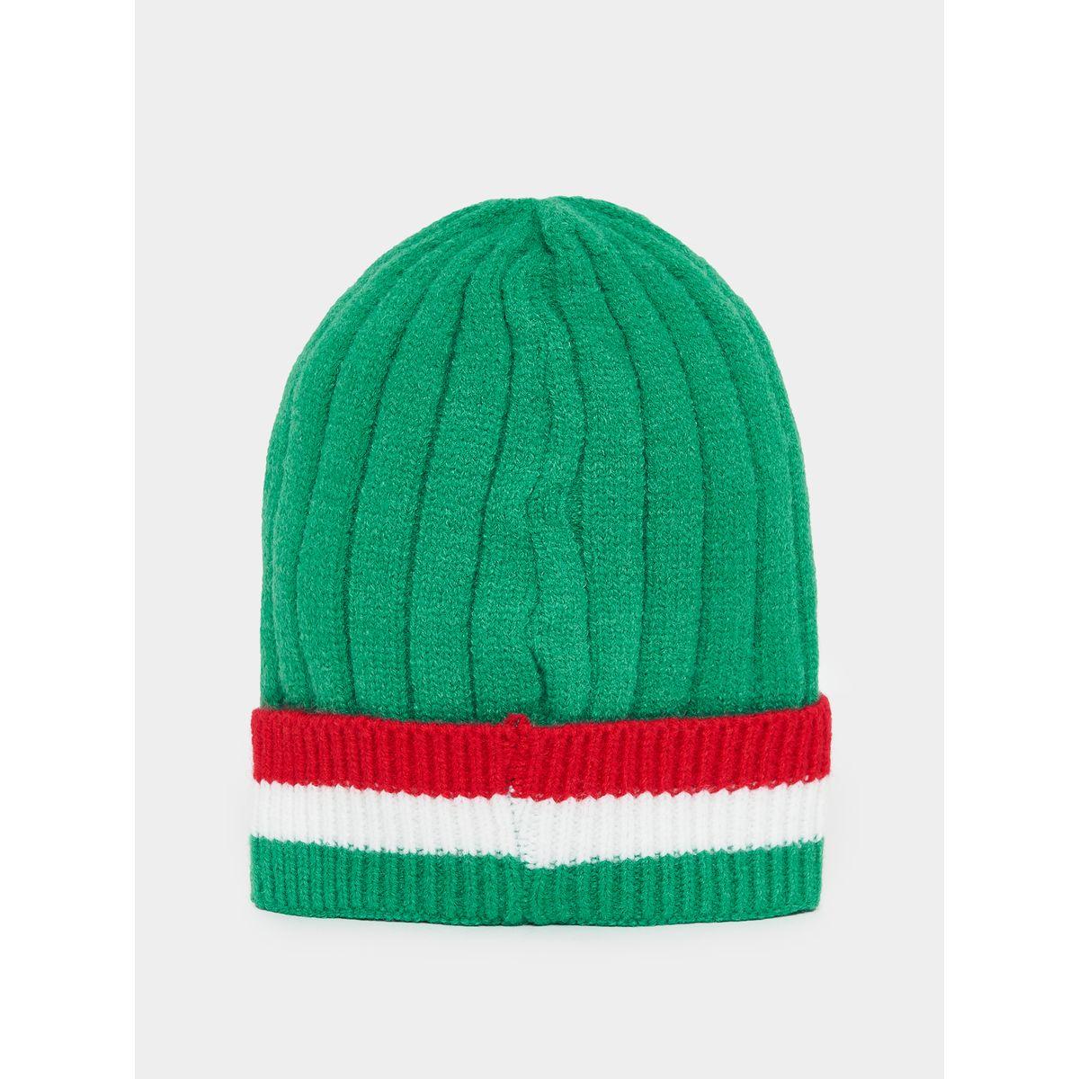 Styli Contrast Detail Knit Beanie-men-caps-image-2