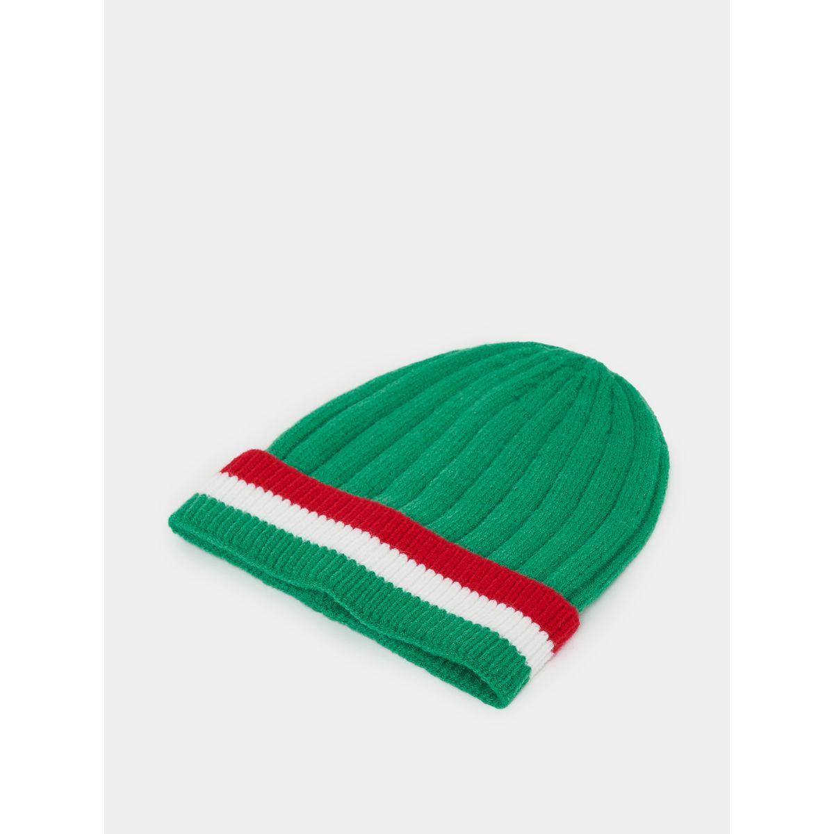 Styli Contrast Detail Knit Beanie-men-caps-image-3