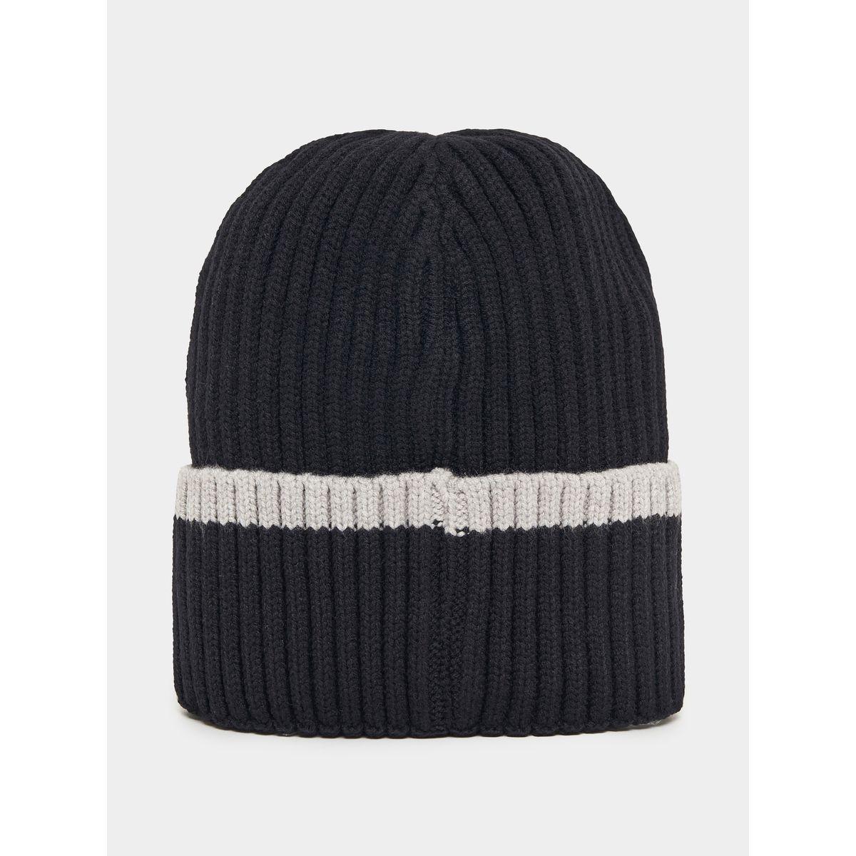 Styli Contrast Detail Knit Beanie-men-caps-image-2
