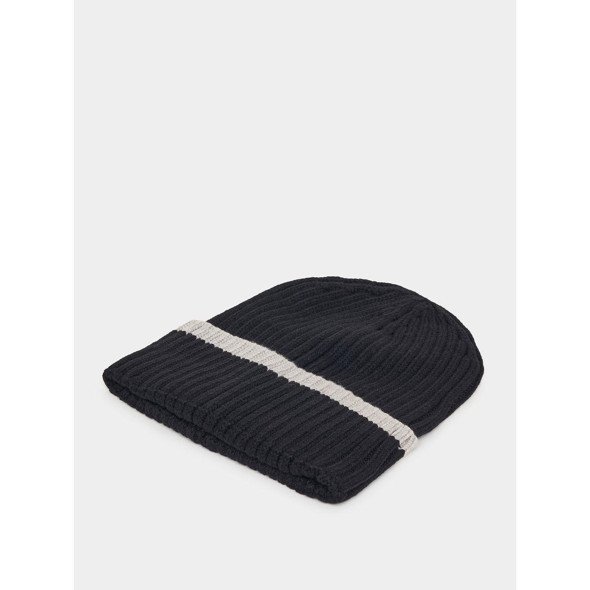 Styli Contrast Detail Knit Beanie-men-caps-image-3