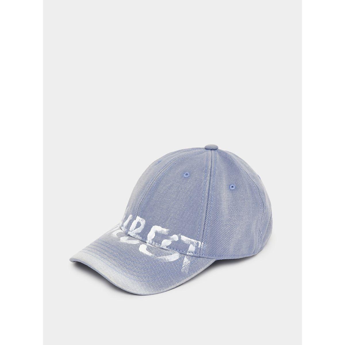 Styli Slogan Print Denim Look Baseball Cap-men-caps-image-1