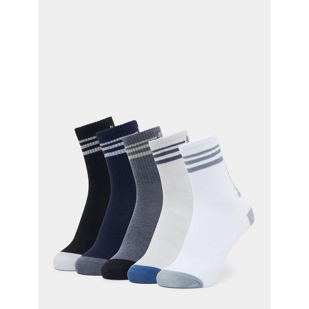 Styli Set of 5 - Striped Cuff Crew Socks-men-socks-image-1