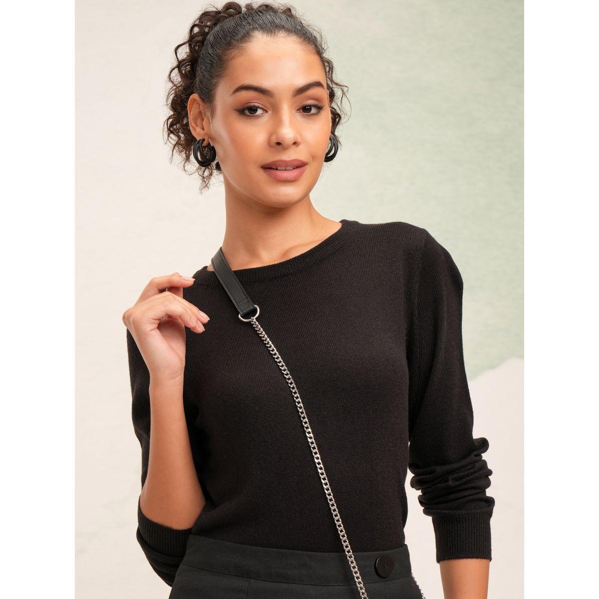 Tokyo Talkies X Styli  Round Neck Long Sleeves Sweater-women-winterwear-cardigansandjumpers-jumpers-image-1