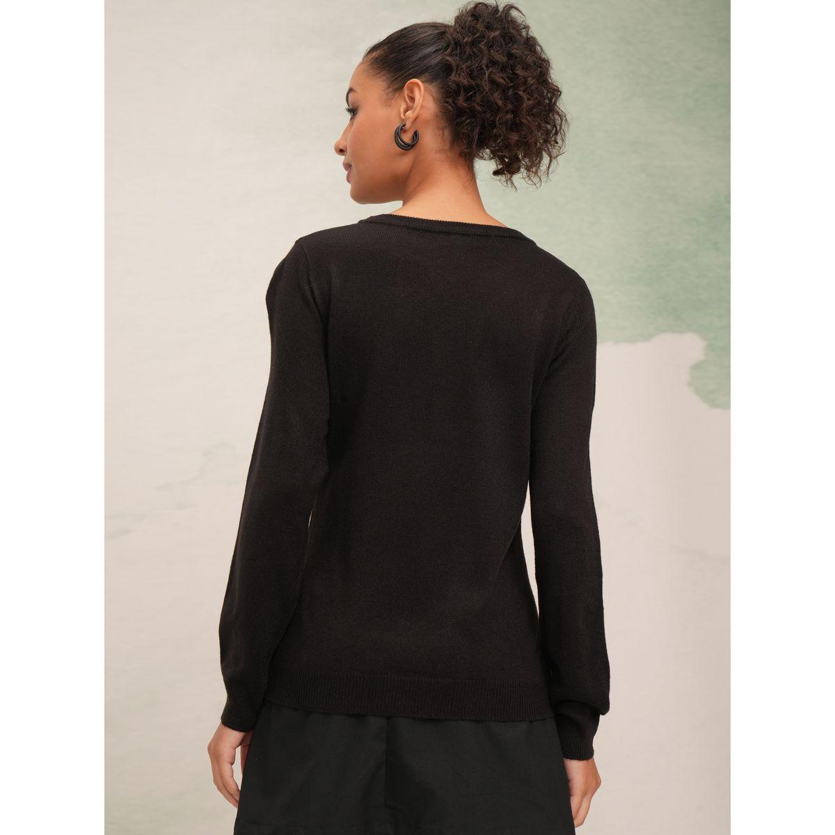 Tokyo Talkies X Styli  Round Neck Long Sleeves Sweater-women-winterwear-cardigansandjumpers-jumpers-image-3
