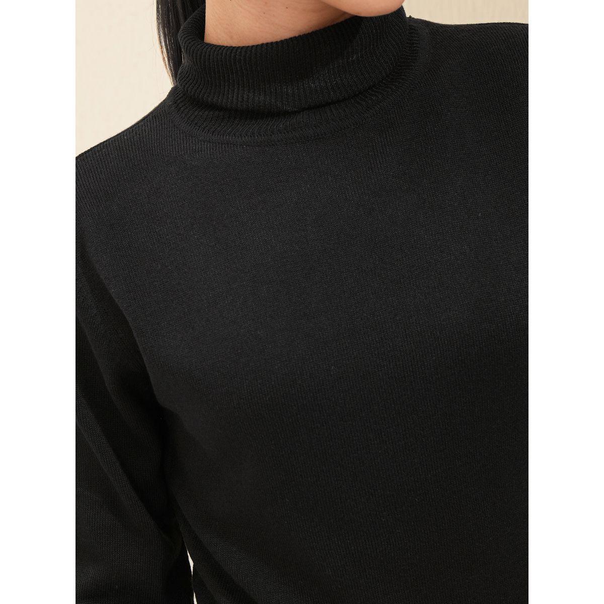 سويتر محبوك بياقة عالية وأكمام طويلة طوكيو توكيز × ستايلي-women-winterwear-cardigansandjumpers-jumpers-image-5