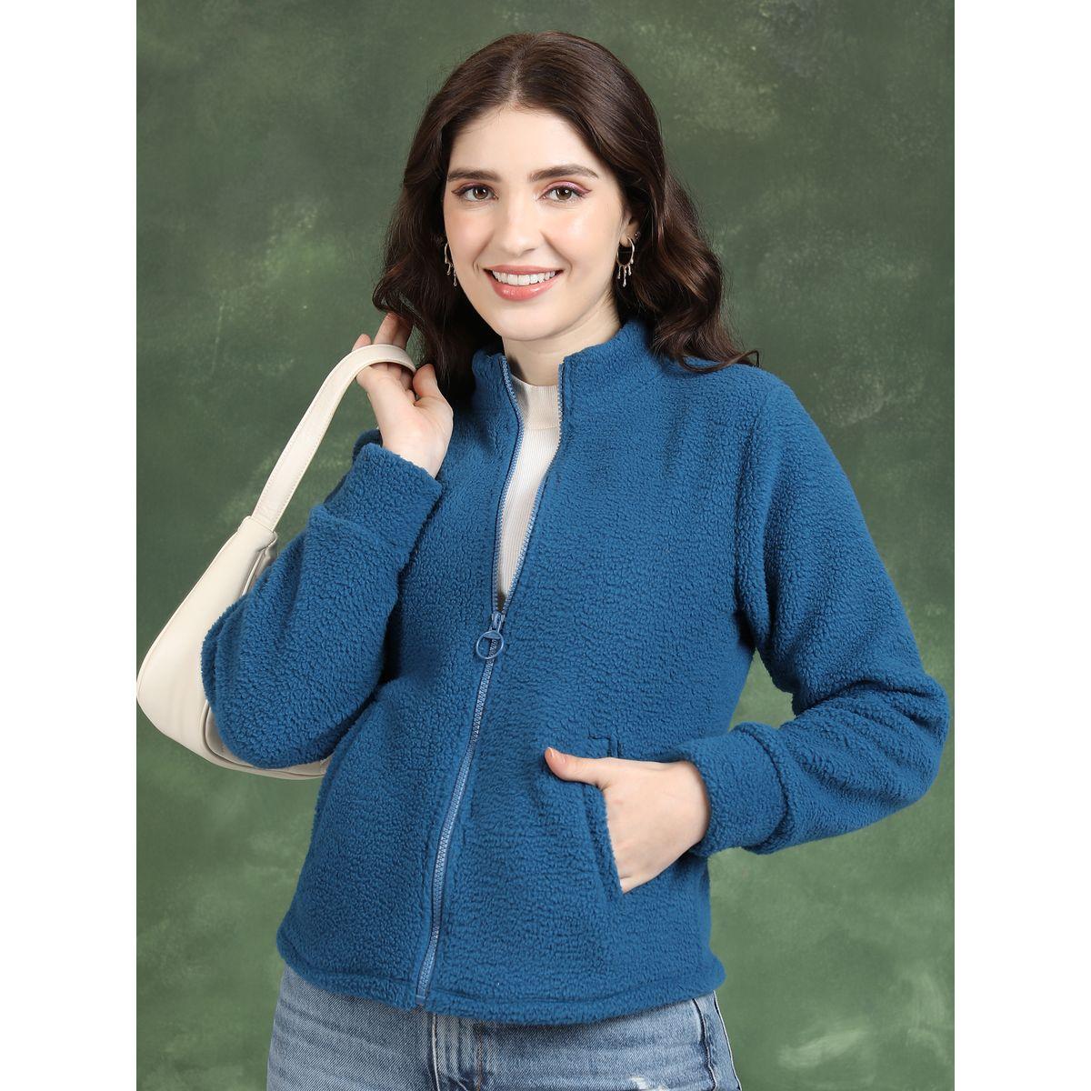 Tokyo Talkies X Styli  Zipper Front Faux Fur Trim Detail Bomber Jacket-women-winterwear-coatsandjackets-jackets-image-1
