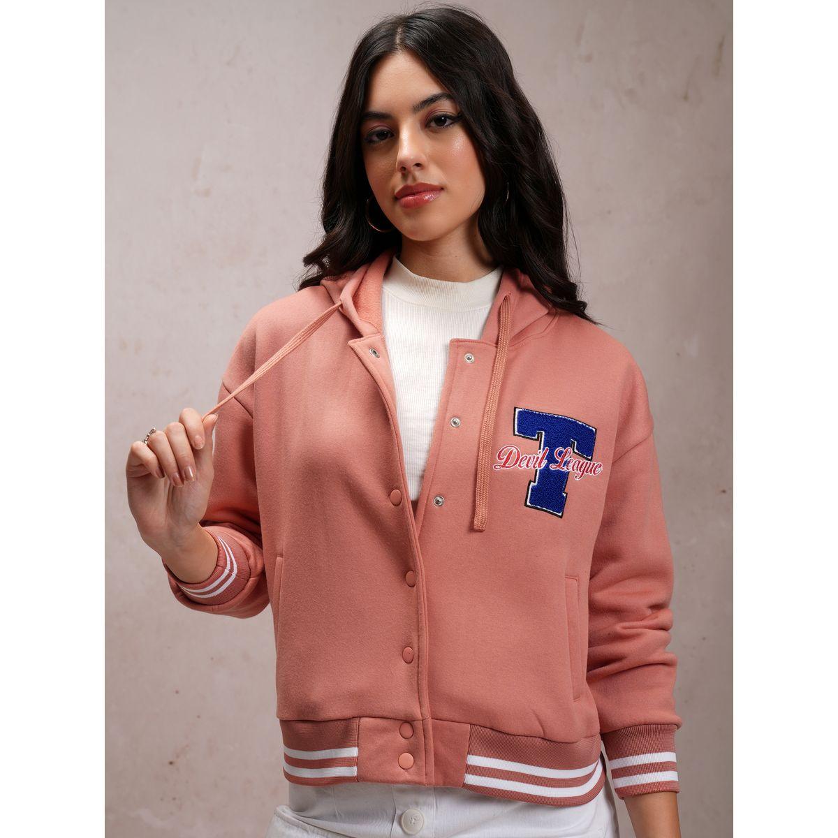 Tokyo Talkies X Styli  Embroidered Hooded Varsity Jacket-women-winterwear-coatsandjackets-jackets-image-1