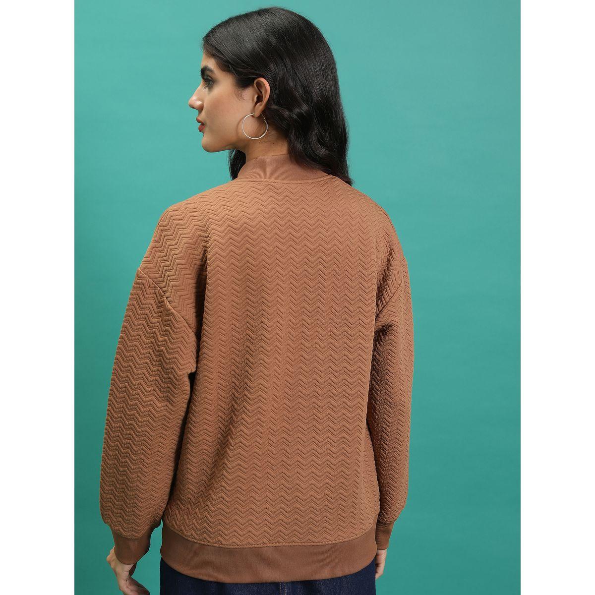 Tokyo Talkies X Styli  Zipper Front Textured Bomber Jacket-women-winterwear-coatsandjackets-jackets-image-3