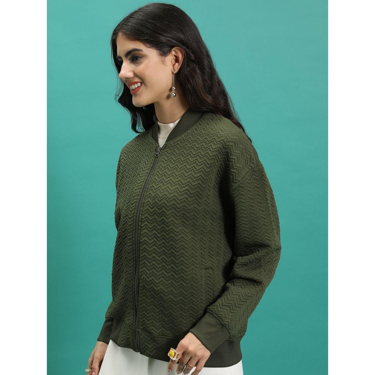 Tokyo Talkies Zipper Front Textured Bomber Jacket-women-winterwear-coatsandjackets-jackets-image-4