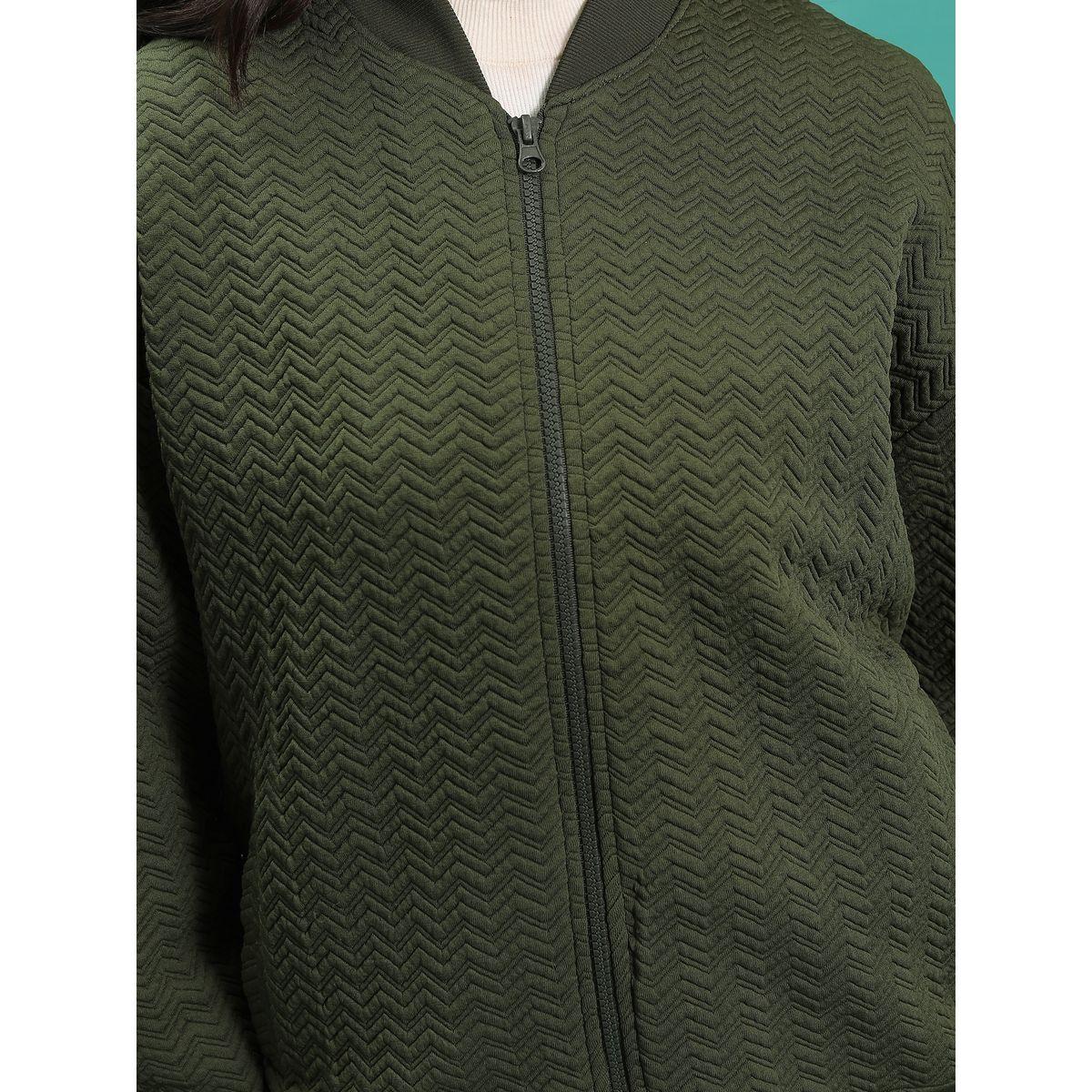 Tokyo Talkies Zipper Front Textured Bomber Jacket-women-winterwear-coatsandjackets-jackets-image-5