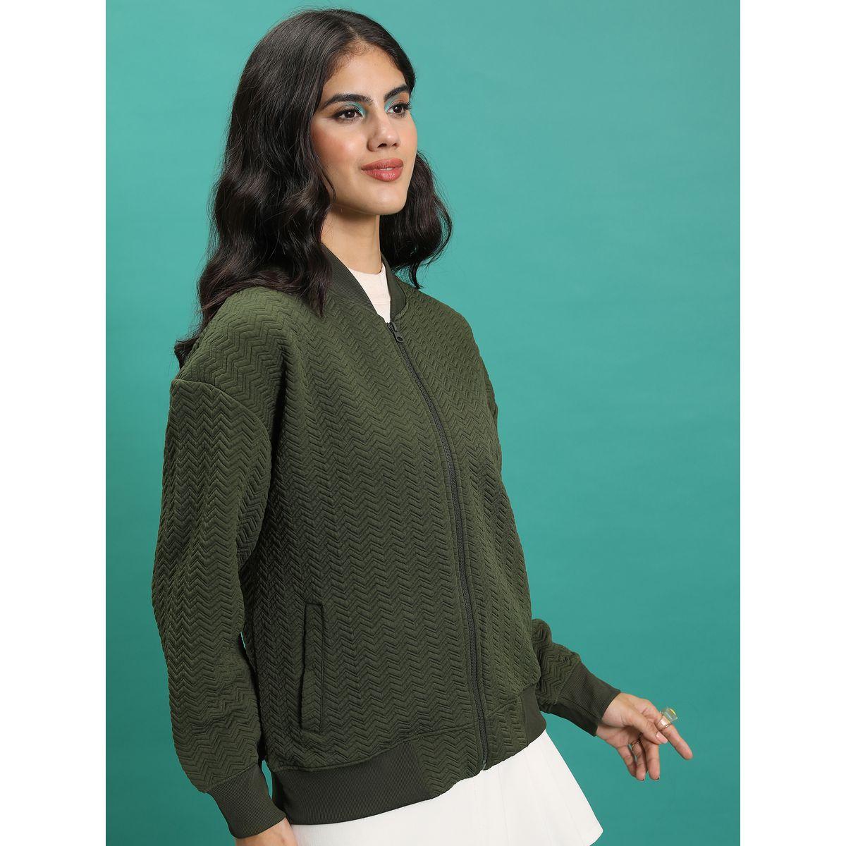 Tokyo Talkies Zipper Front Textured Bomber Jacket-women-winterwear-coatsandjackets-jackets-image-6