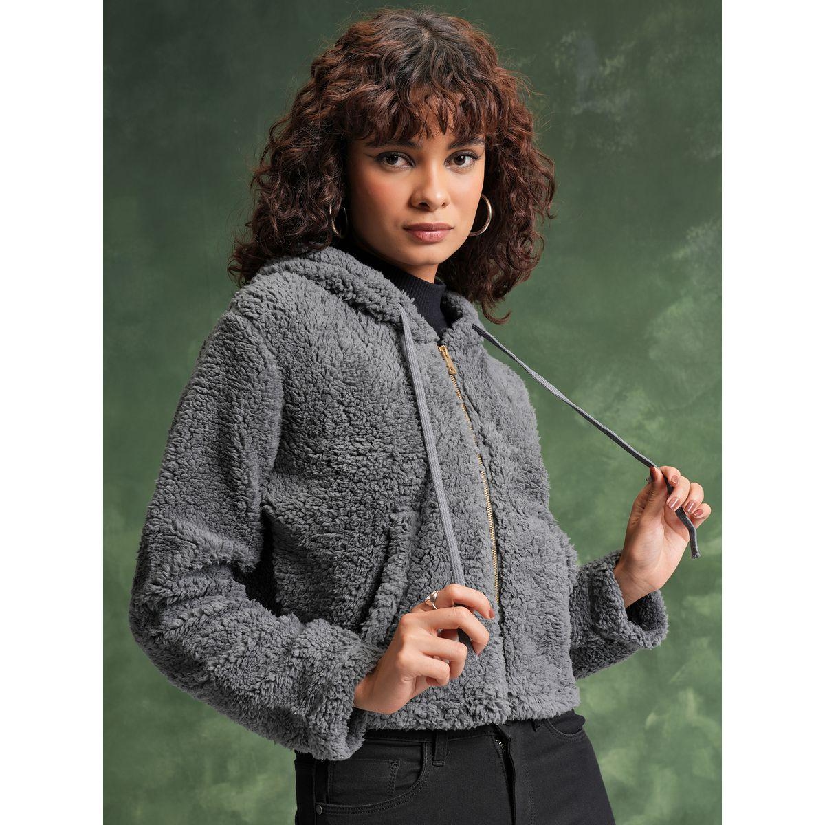 Tokyo Talkies X Styli  Zipper Front Textured Hooded Sweatshirt-women-clothing-hoodiesandsweatshirts-sweatshirts-image-6