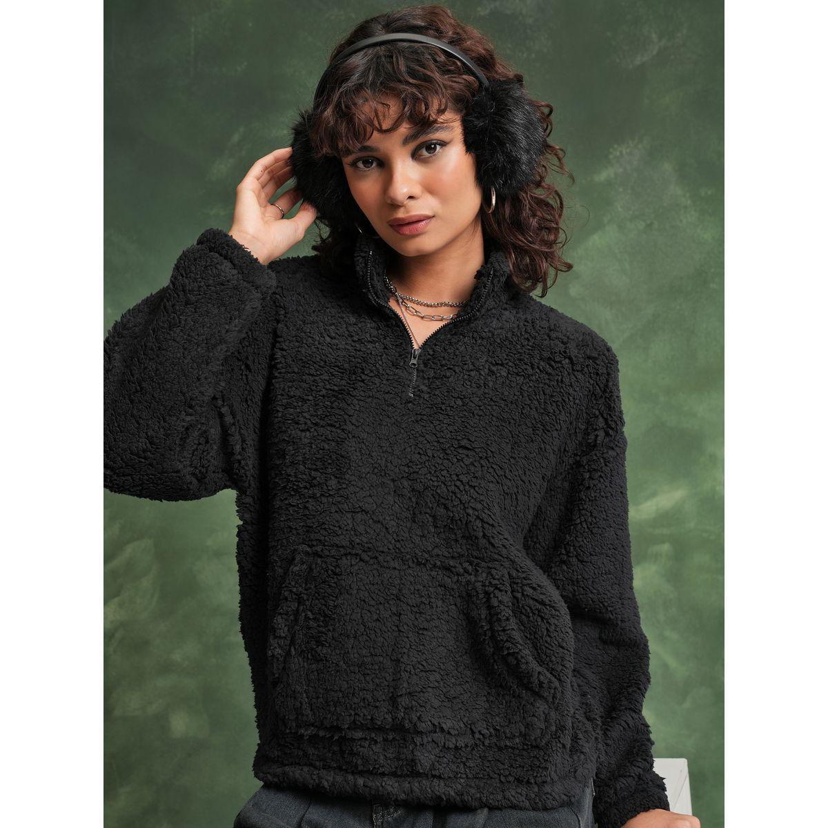 Tokyo Talkies X Styli  Textured Drop Shoulder Oversized Sweatshirt-women-winterwear-hoodiesandsweatshirts-sweatshirts-image-1