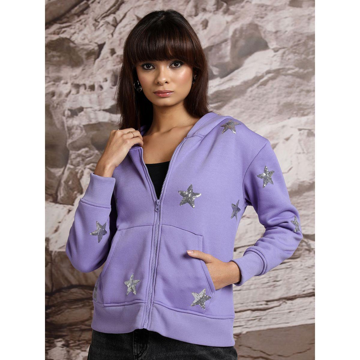 Tokyo Talkies X Styli  Sequined Hooded Relaxed Fit Sweatshirt-women-clothing-hoodiesandsweatshirts-sweatshirts-image-1