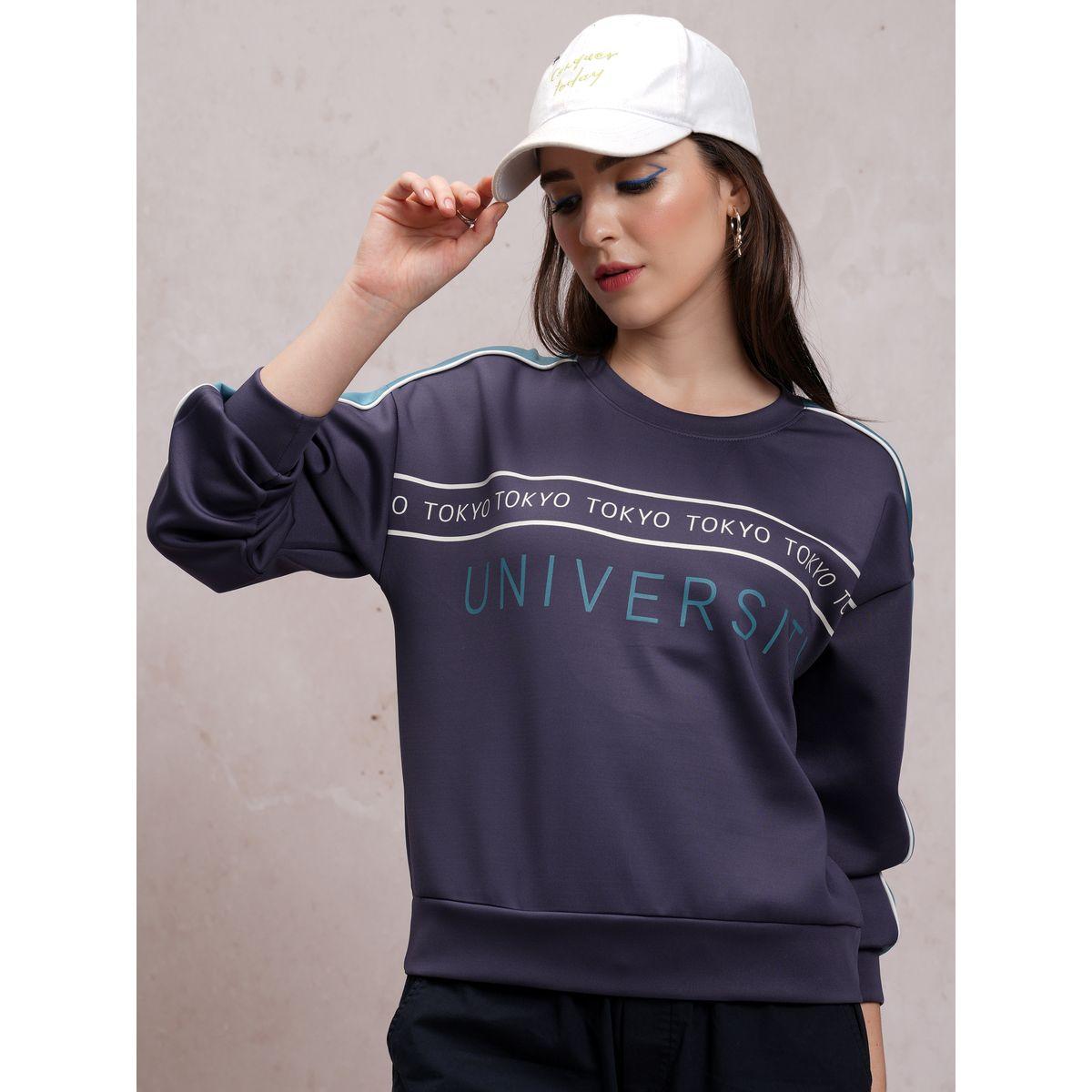 Tokyo Talkies X Styli  Text Print Round Neck Sweatshirt-women-winterwear-hoodiesandsweatshirts-sweatshirts-image-1