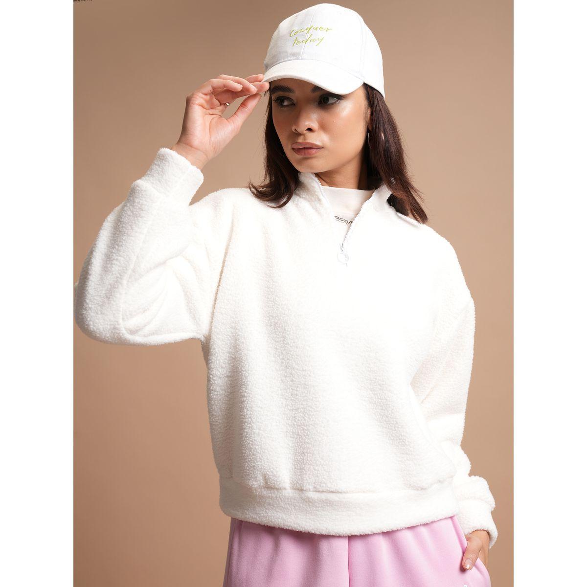 Tokyo Talkies X Styli  High Neck Fleece Sweatshirt with Half-Zip-women-clothing-hoodiesandsweatshirts-sweatshirts-image-1