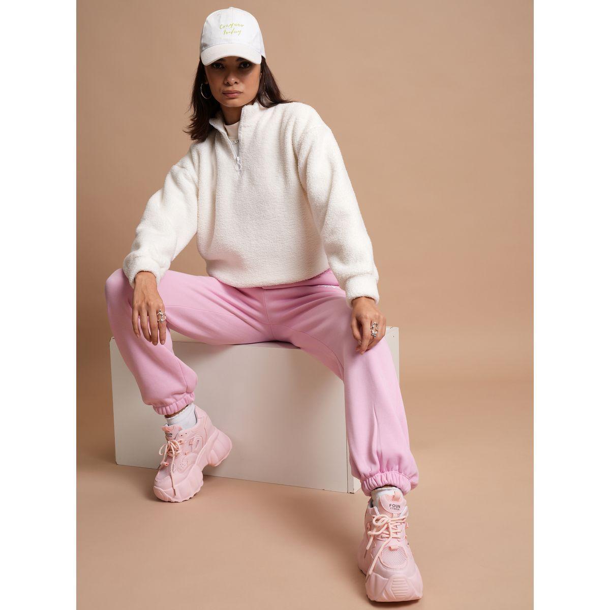 Tokyo Talkies X Styli  High Neck Fleece Sweatshirt with Half-Zip-women-clothing-hoodiesandsweatshirts-sweatshirts-image-2