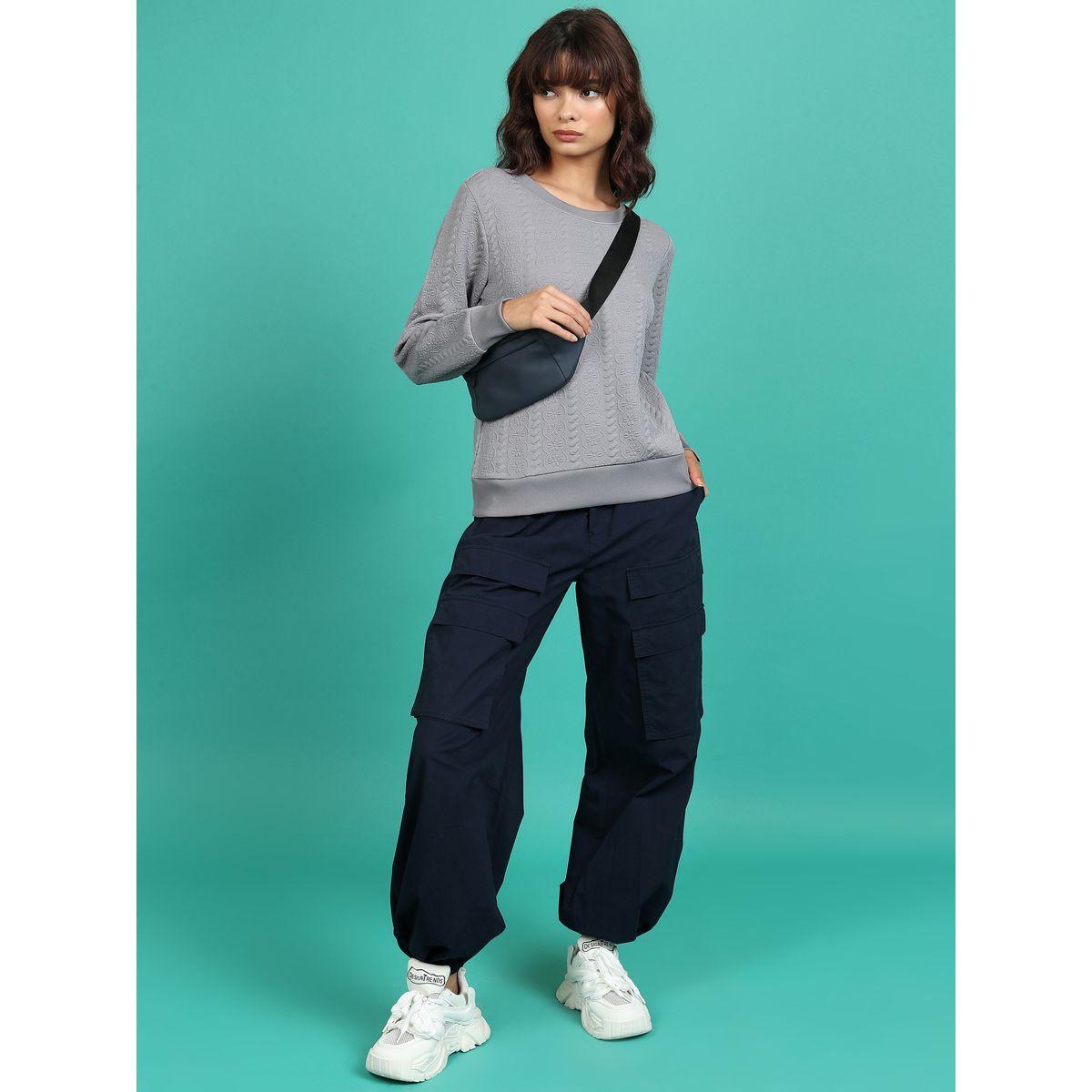 Tokyo Talkies X Styli  Textured Round Neck Sweatshirt-women-winterwear-hoodiesandsweatshirts-sweatshirts-image-2