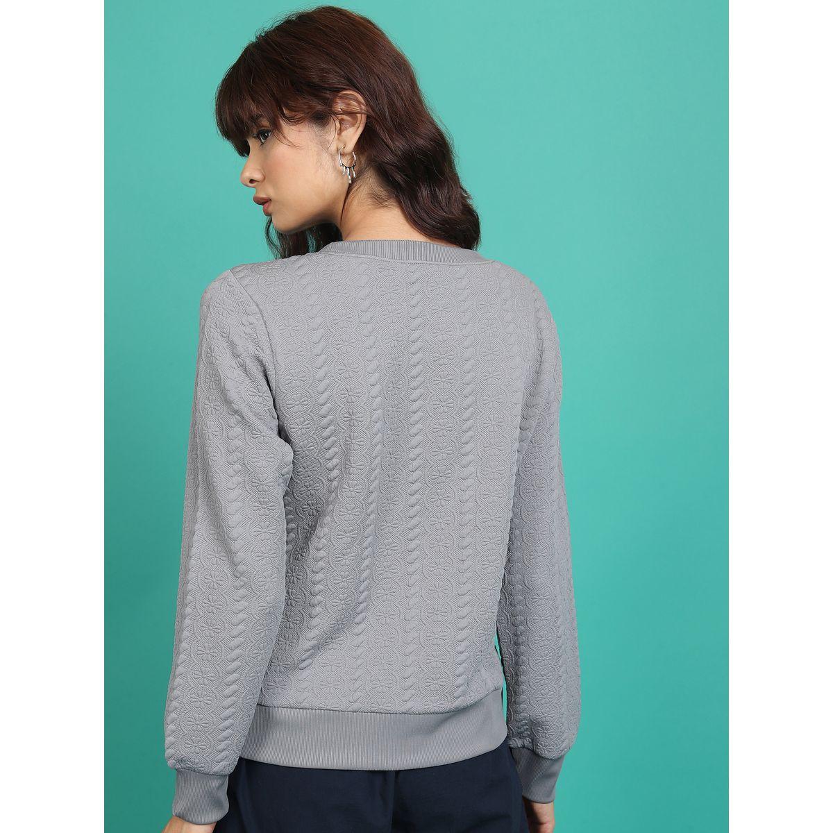سويت شيرت بياقة دائرية وتفاصيل بارزة الملمس طوكيو توكيز × ستايلي-women-winterwear-hoodiesandsweatshirts-sweatshirts-image-3