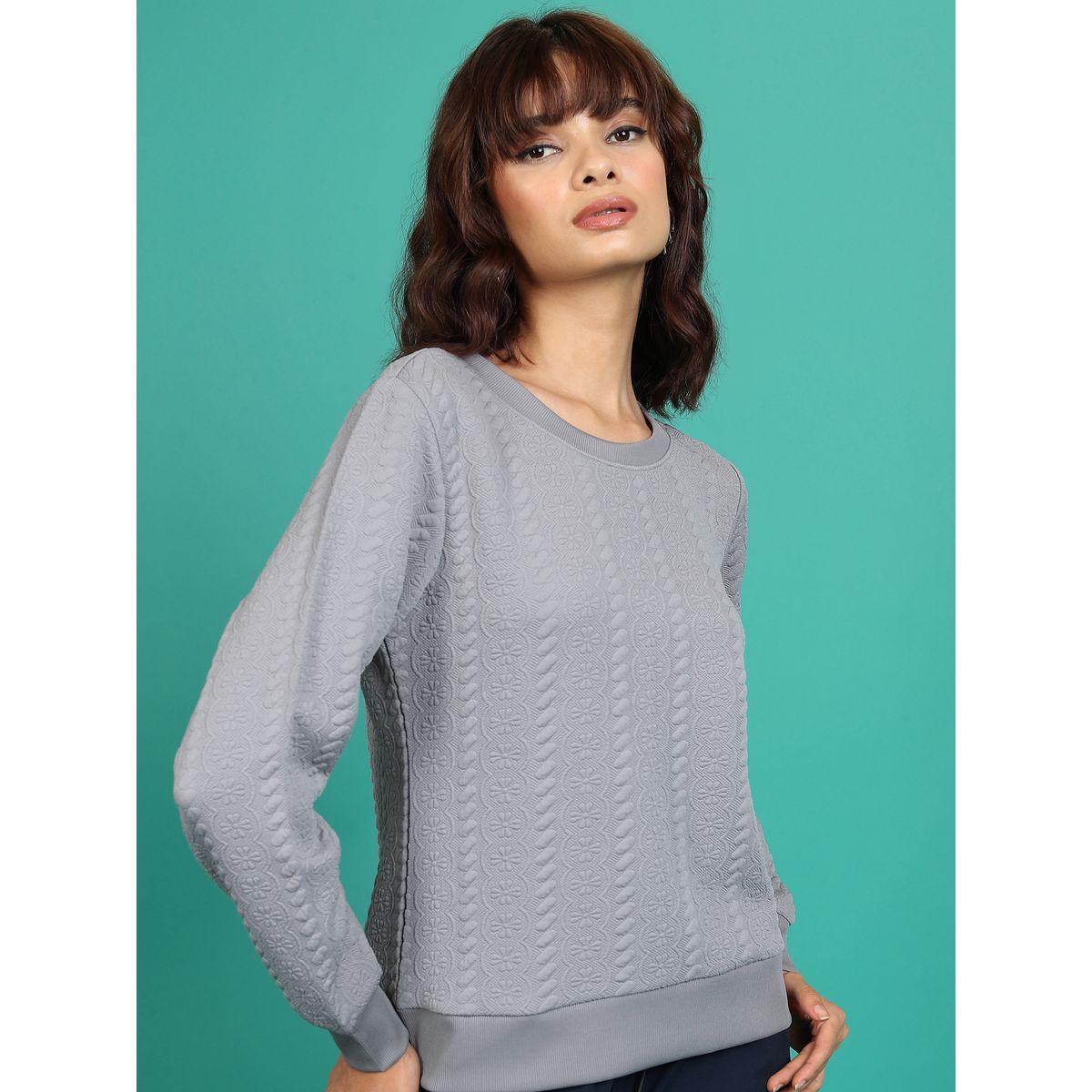 Tokyo Talkies X Styli  Textured Round Neck Sweatshirt-women-winterwear-hoodiesandsweatshirts-sweatshirts-image-6