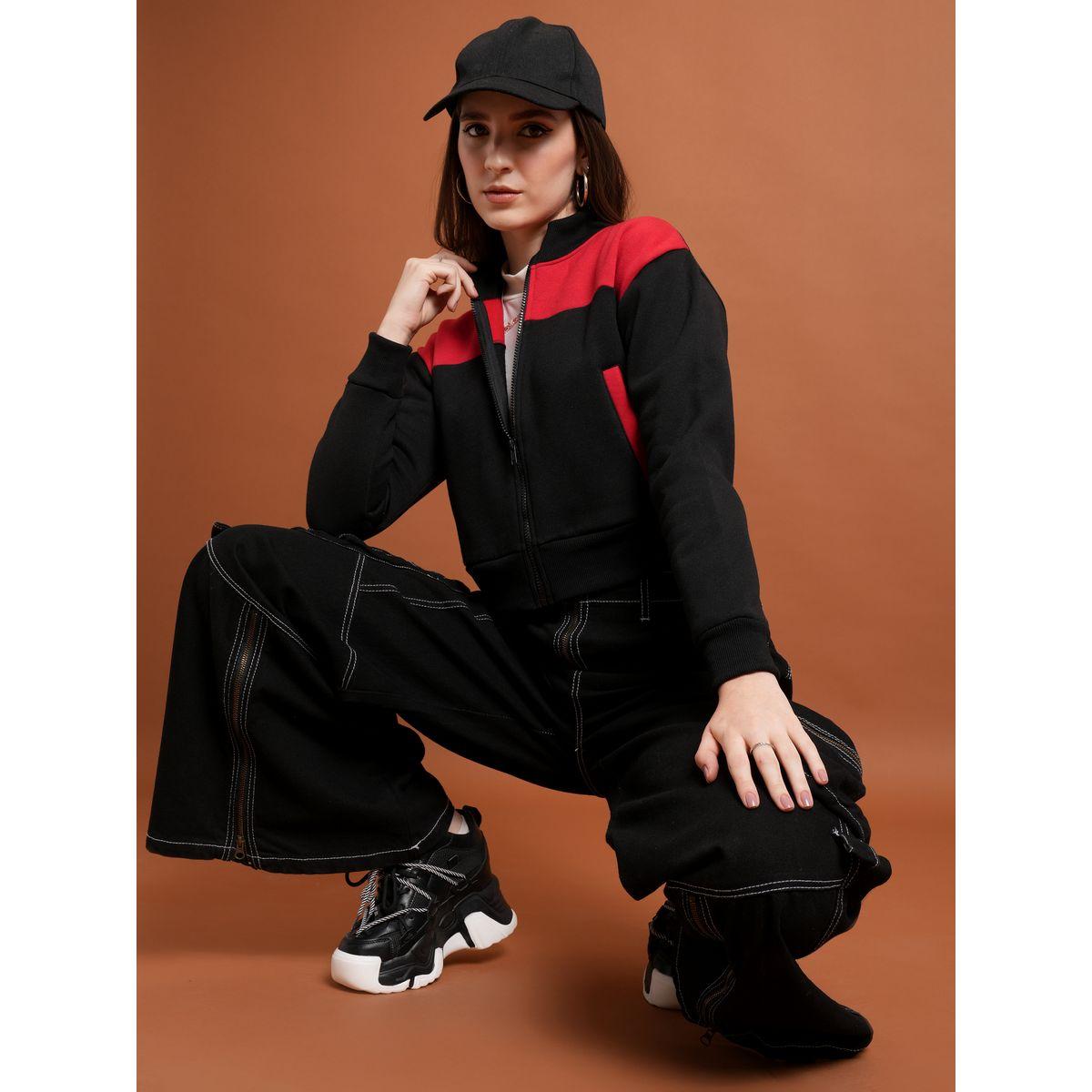 Tokyo Talkies X Styli  Colourblock High Neck Cropped Sweatshirt-women-clothing-hoodiesandsweatshirts-sweatshirts-image-2