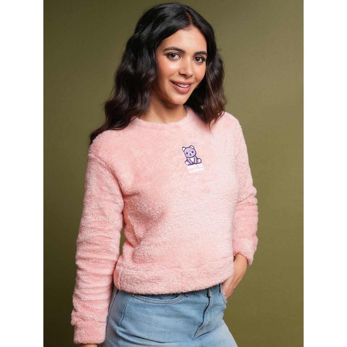 Tokyo Talkies X Styli  Teddy Embroidered Round Neck Sweatshirt-women-winterwear-hoodiesandsweatshirts-sweatshirts-image-6