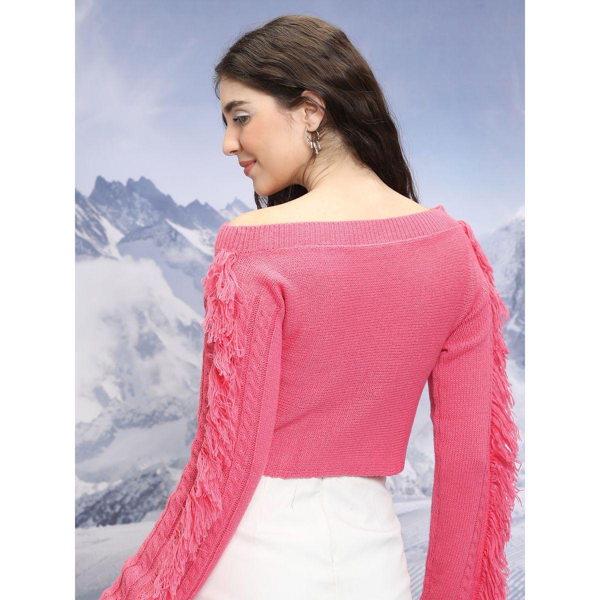 Tokyo Talkies X Styli  Textured Cable Knit Boat Neck Sweater-women-winterwear-cardigansandjumpers-jumpers-image-3