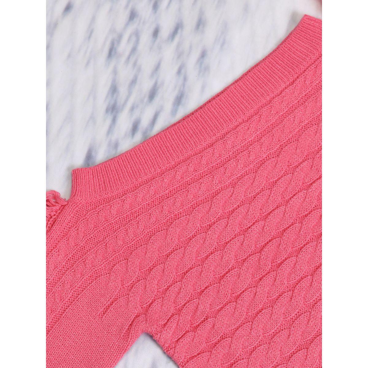 Tokyo Talkies X Styli  Textured Cable Knit Boat Neck Sweater-women-winterwear-cardigansandjumpers-jumpers-image-7