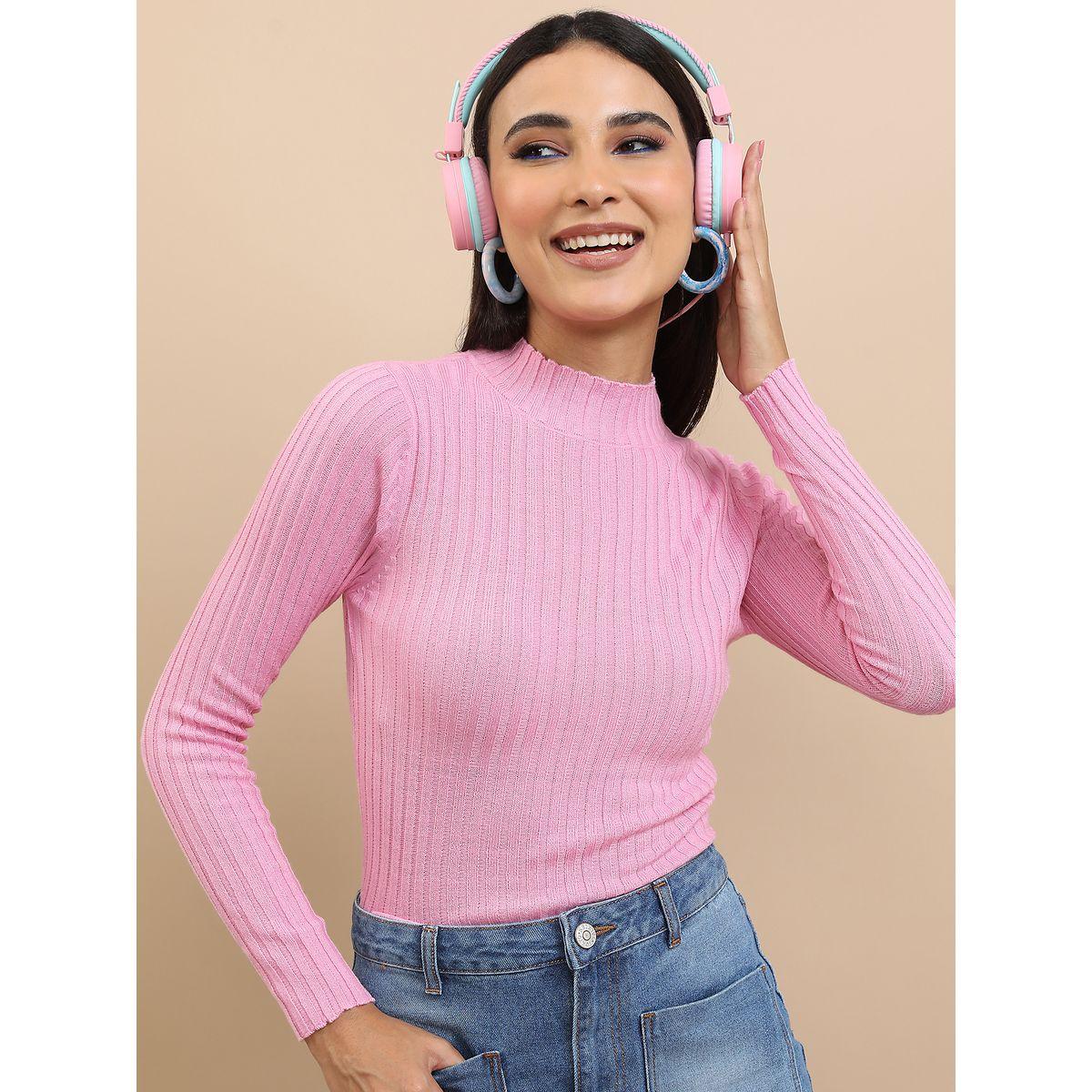 سويتر محبوك بتفاصيل مضلعة وياقة عالية طوكيو توكيز × ستايلي-women-clothing-cardigansandjumpers-jumpers-image-1