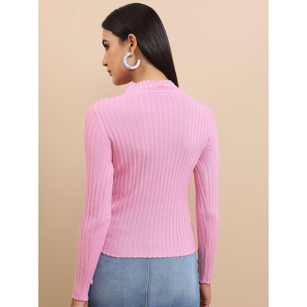 سويتر محبوك بتفاصيل مضلعة وياقة عالية طوكيو توكيز × ستايلي-women-clothing-cardigansandjumpers-jumpers-image-3