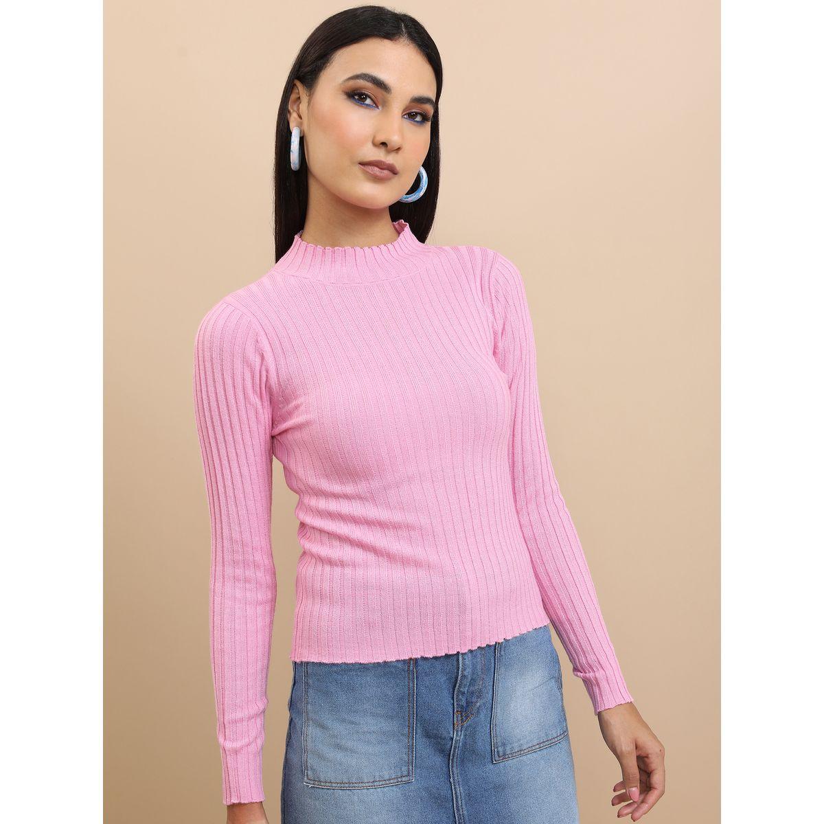 سويتر محبوك بتفاصيل مضلعة وياقة عالية طوكيو توكيز × ستايلي-women-clothing-cardigansandjumpers-jumpers-image-1